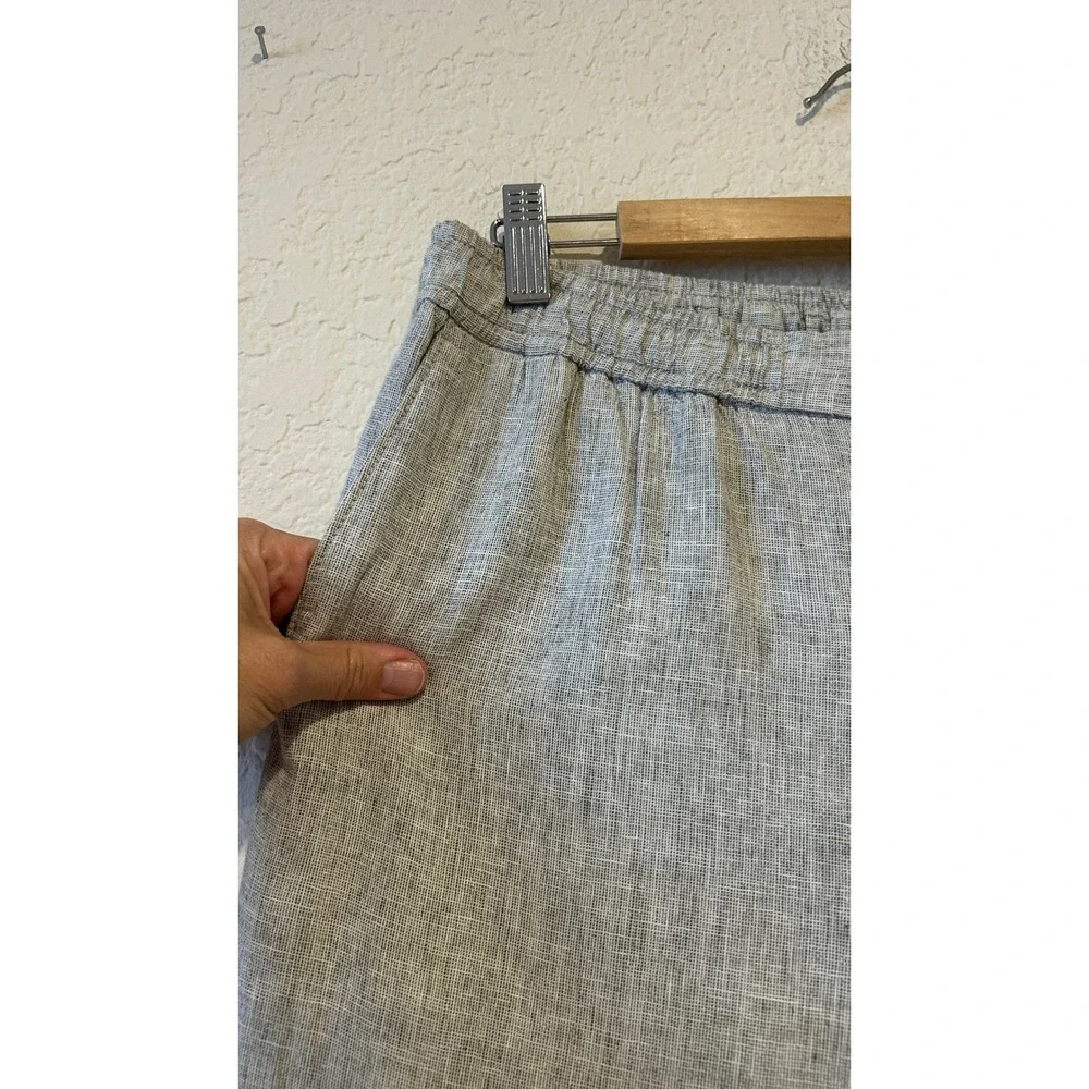 14th & Union Mens Slim Fit Pants Sz M Gray Linen Blend Drawstring Resort Preppy